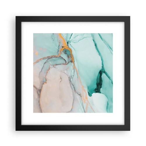 Affiche dans un cadre noir - Poster - Danse des formes et des couleurs - 30x30 cm