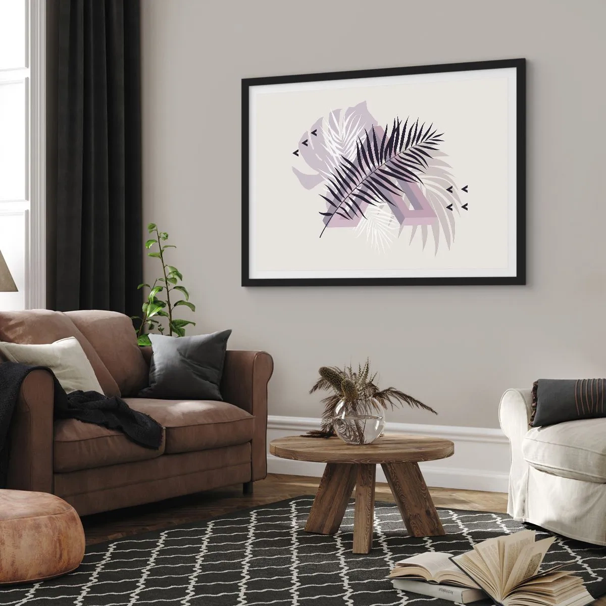 Affiche dans un cadre noir - Poster - L'ombre de l'obscurité - 40x30 cm