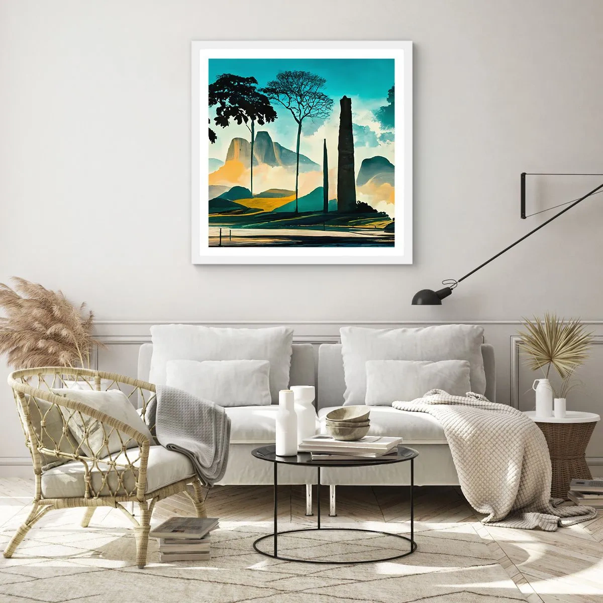 Affiche dans un cadre blanc - Poster - Toujours de plus en plus haut - 40x40 cm