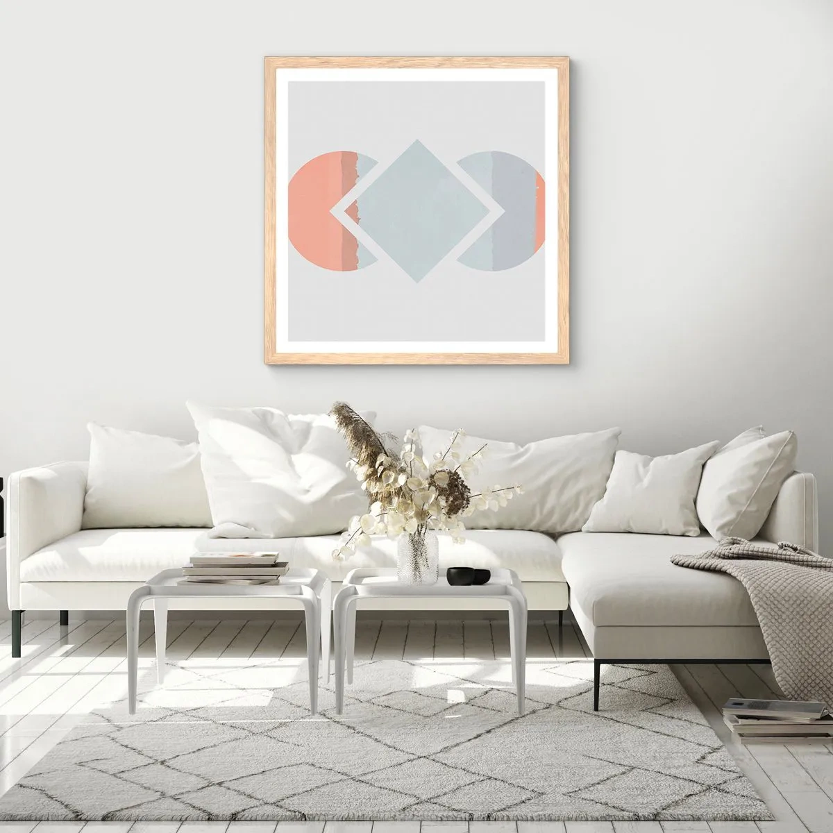 Affiche dans un chêne clair - Poster - La situation est clair - 60x60 cm