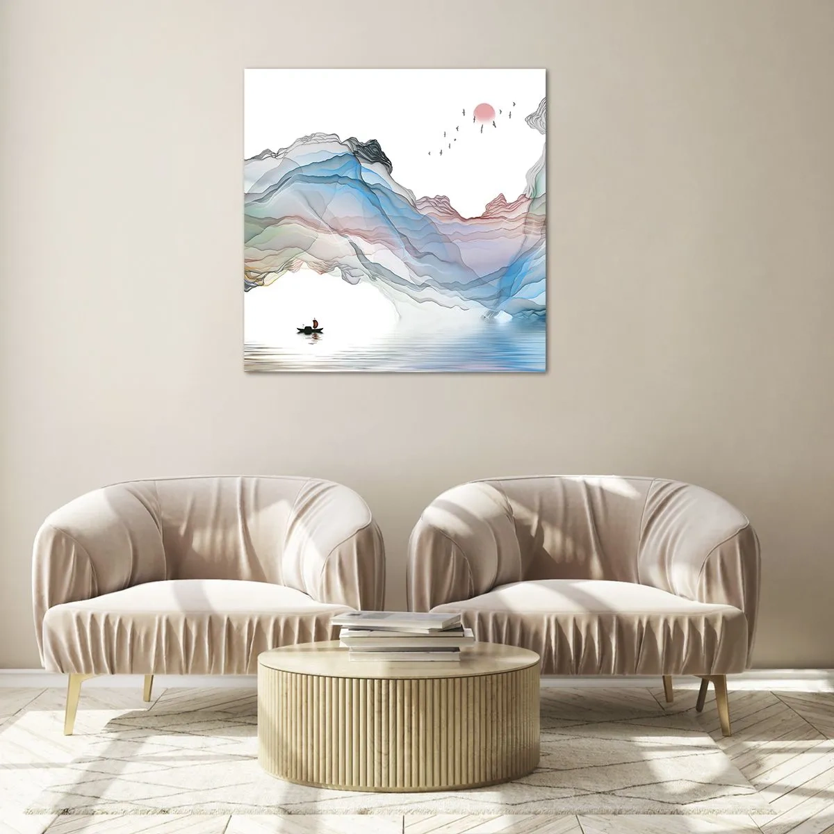 Impression sur verre - Image sur verre - Vers les montagnes de cristal - 70x70 cm
