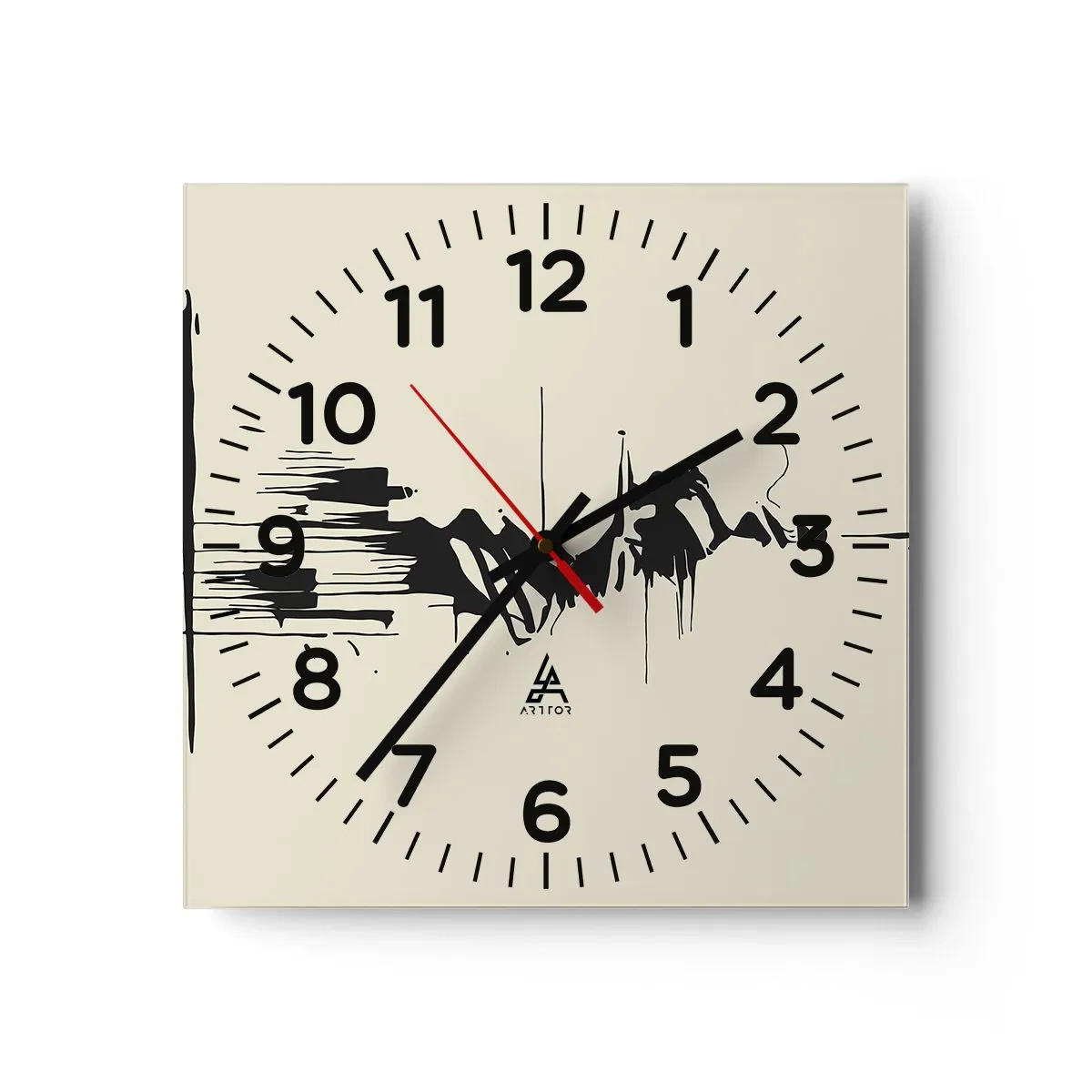 Horloge murale - Pendule murale - Abstraction hâtive - 30x30 cm