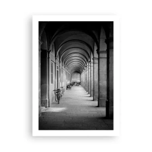 Affiche - Poster - Architecture en noir et blanc des arcades - 50x70cm - Sous les arcades - Décoration murale moderne pour le salon et la chambre ARTTOR