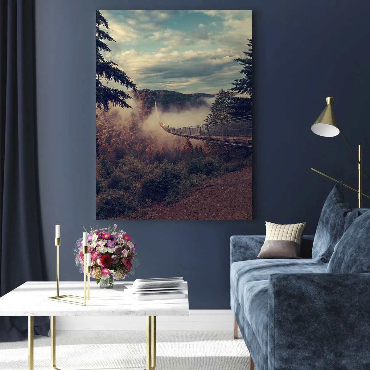 Impression sur verre - Image sur verre - Au-dessus de la forêt d'automne - 80x120 cm