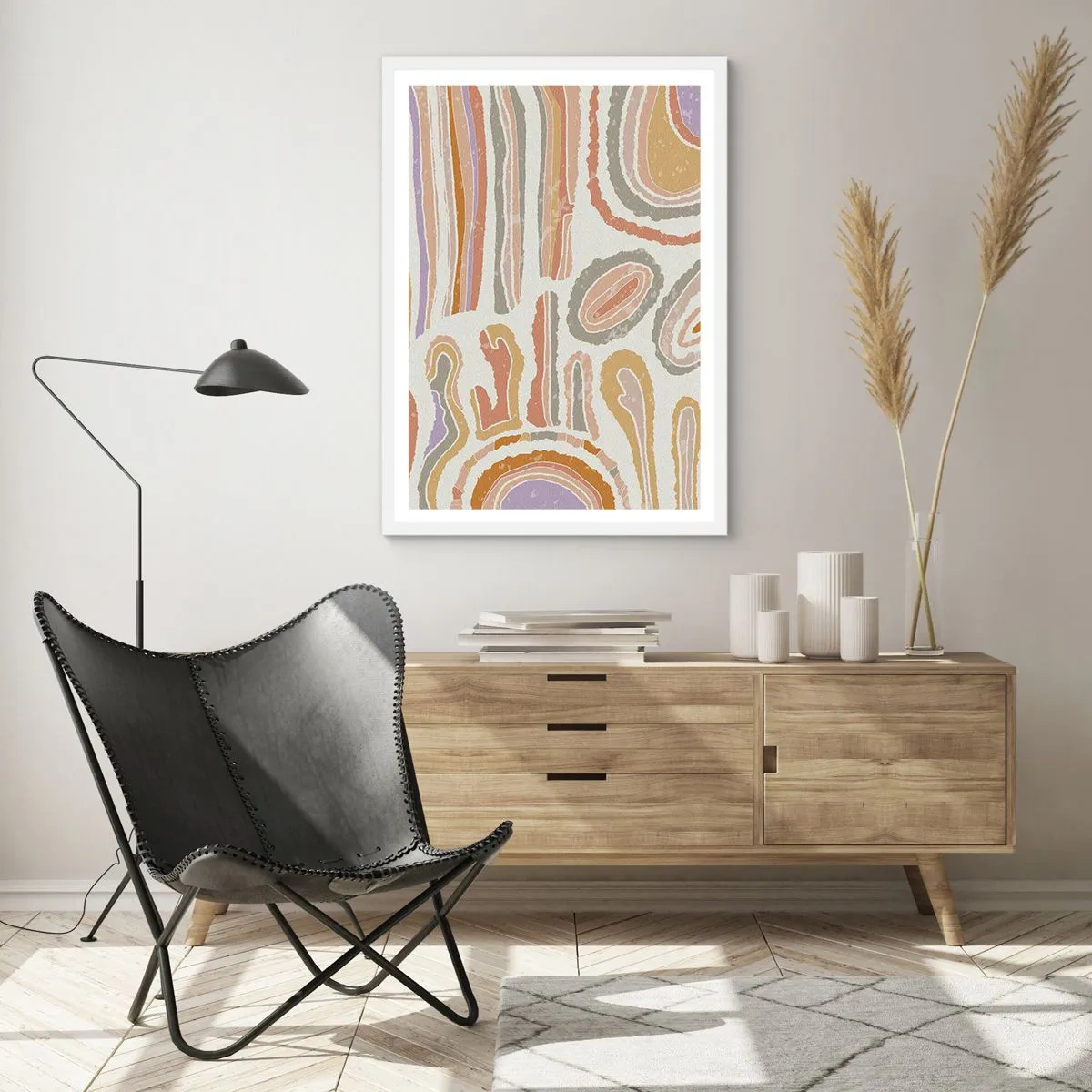 Affiche dans un cadre blanc - Poster - Coupes transversales colorées - 40x50 cm