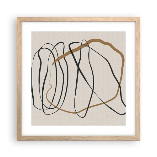 Affiche dans un chêne clair - Poster - Composition – danse en boucle - 40x40 cm