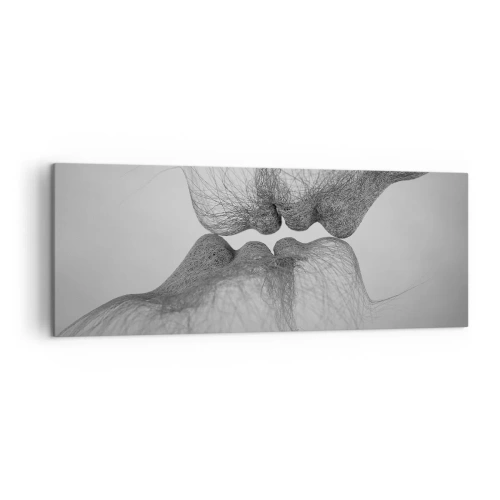 Impression sur toile - Image sur toile - Un baiser abstrait présenté sous une forme éthérée - 140x50cm - La bise du vent - Décoration murale moderne pour le salon et la chambre ARTTOR