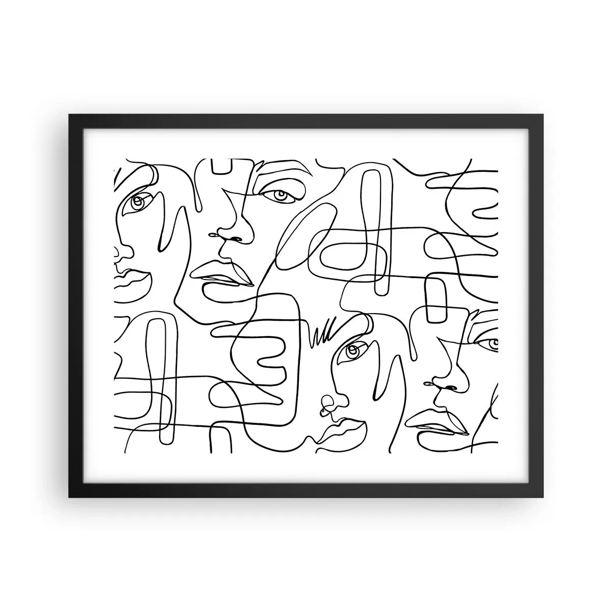 Affiche dans un cadre noir - Poster - Dans des émotions enchevêtrées - 50x40 cm