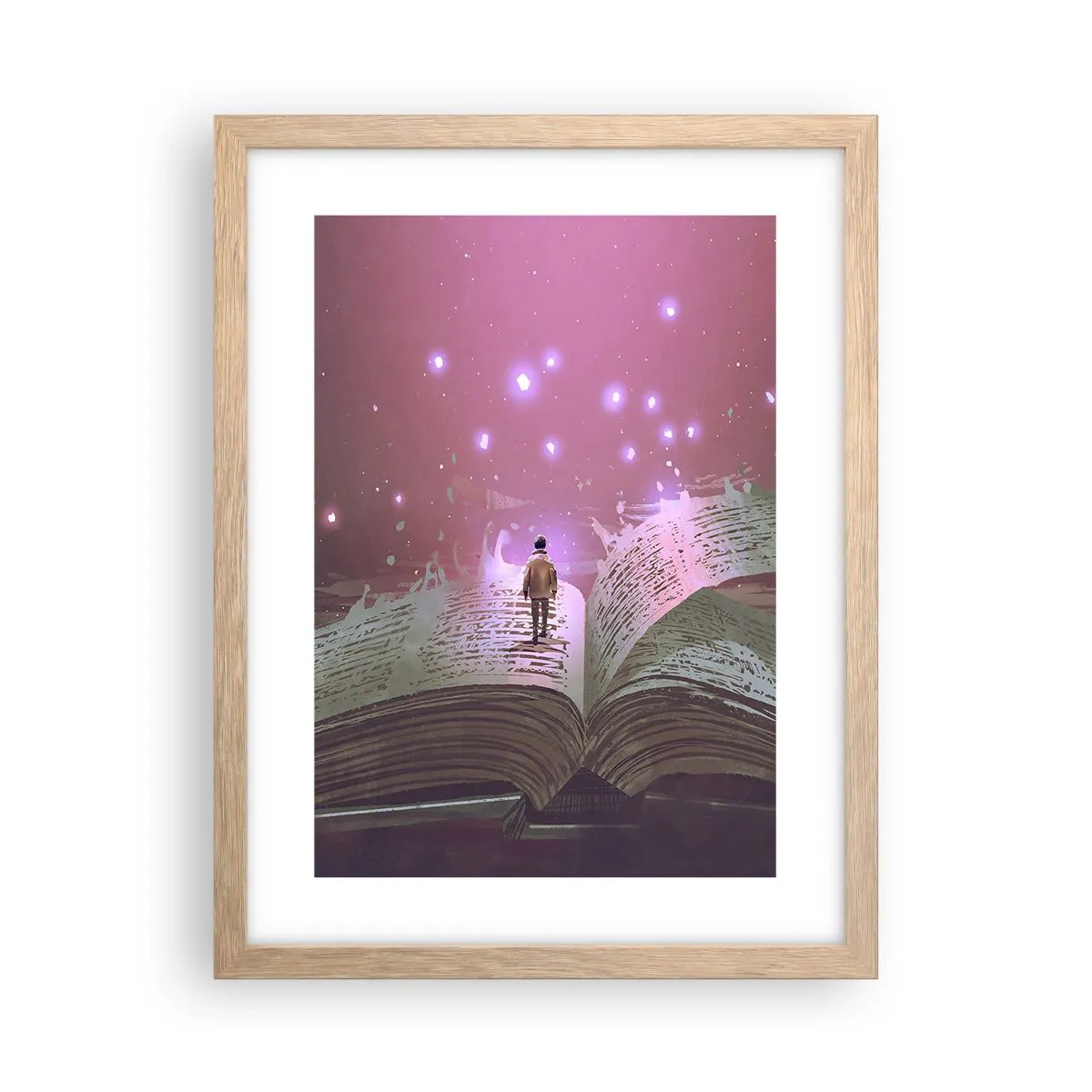 Affiche dans un chêne clair - Poster - Invitation à un autre monde - lisez ! - 30x40 cm