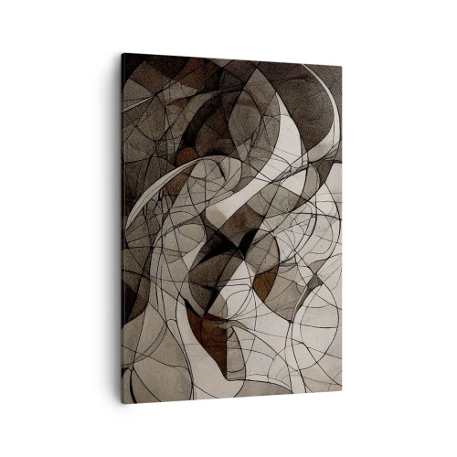 Impression sur toile - Image sur toile - Motif abstrait dans des tons marron et terreux - 50x70cm - Circulation des couleurs de la terre - Décoration murale moderne pour le salon et la chambre ARTTOR