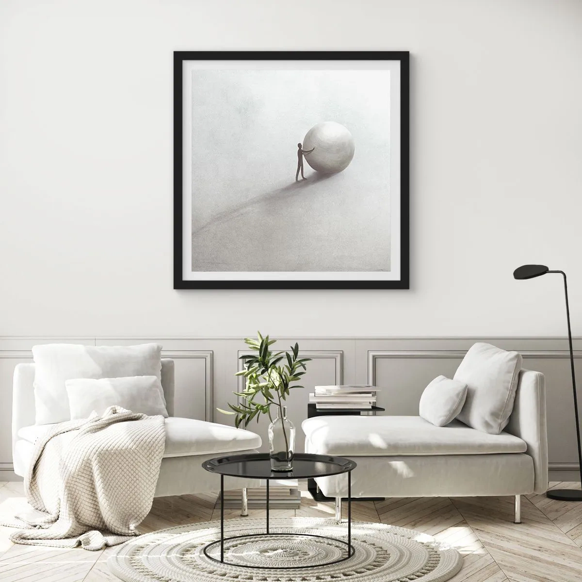 Affiche dans un cadre noir - Poster - Jeu de la vie - 60x60 cm