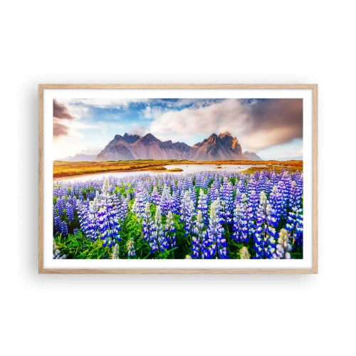 Affiche dans un chêne clair - Poster - La force et l'austérité côtoient la douceur - 91x61 cm