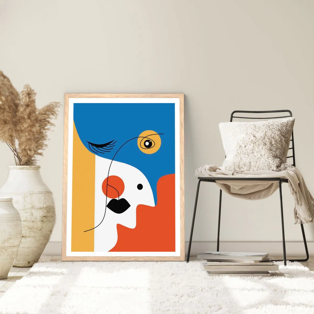 Affiche dans un chêne clair - Poster - Portrait déconstruit - 40x50 cm