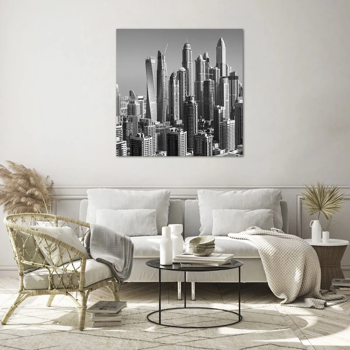 Impression sur verre - Image sur verre - Ville sur le désert - 70x70 cm