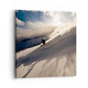 Impression sur toile - Image sur toile - Défi montagne accepté - 30x30 cm