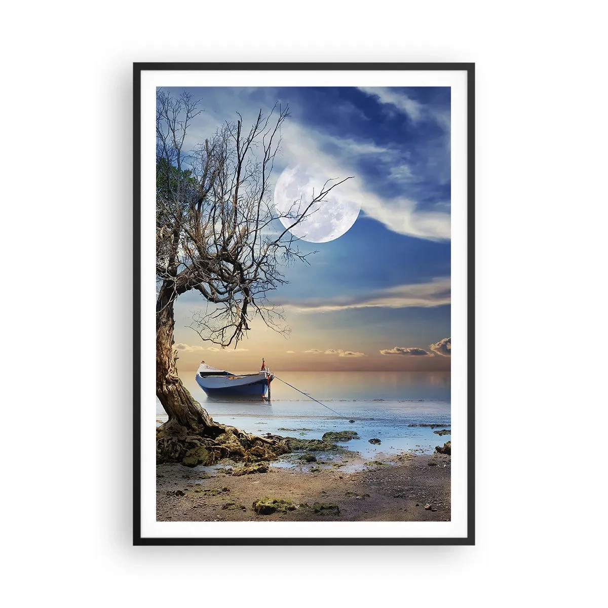 Affiche dans un cadre noir - Poster - Est-ce la fin ou le début ? - 70x100 cm