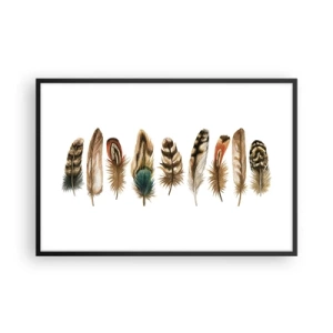 Affiche dans un cadre noir - Poster - Variation à plumes - 91x61 cm