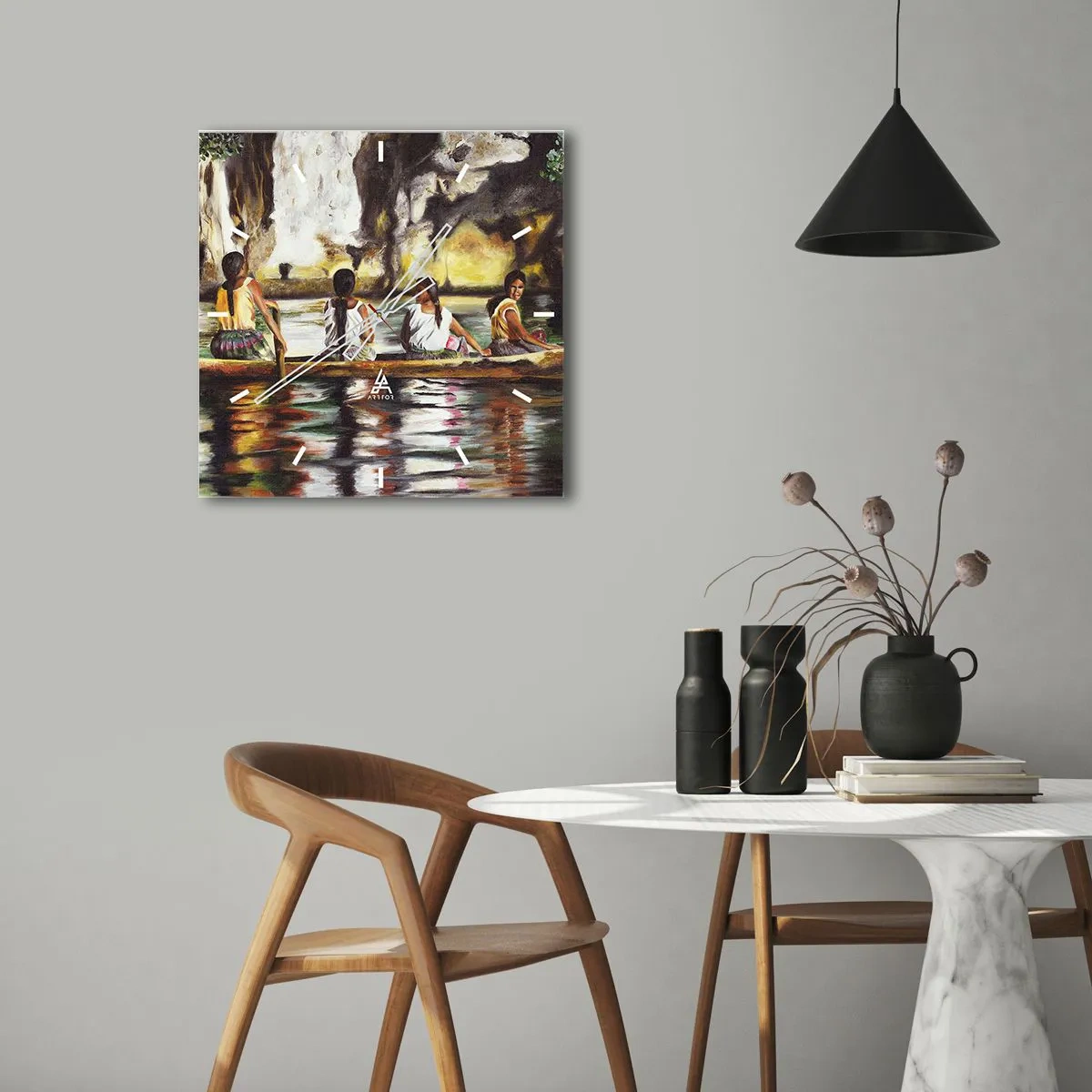 Horloge murale - Pendule murale - Dans un paradis polynésien - 30x30 cm