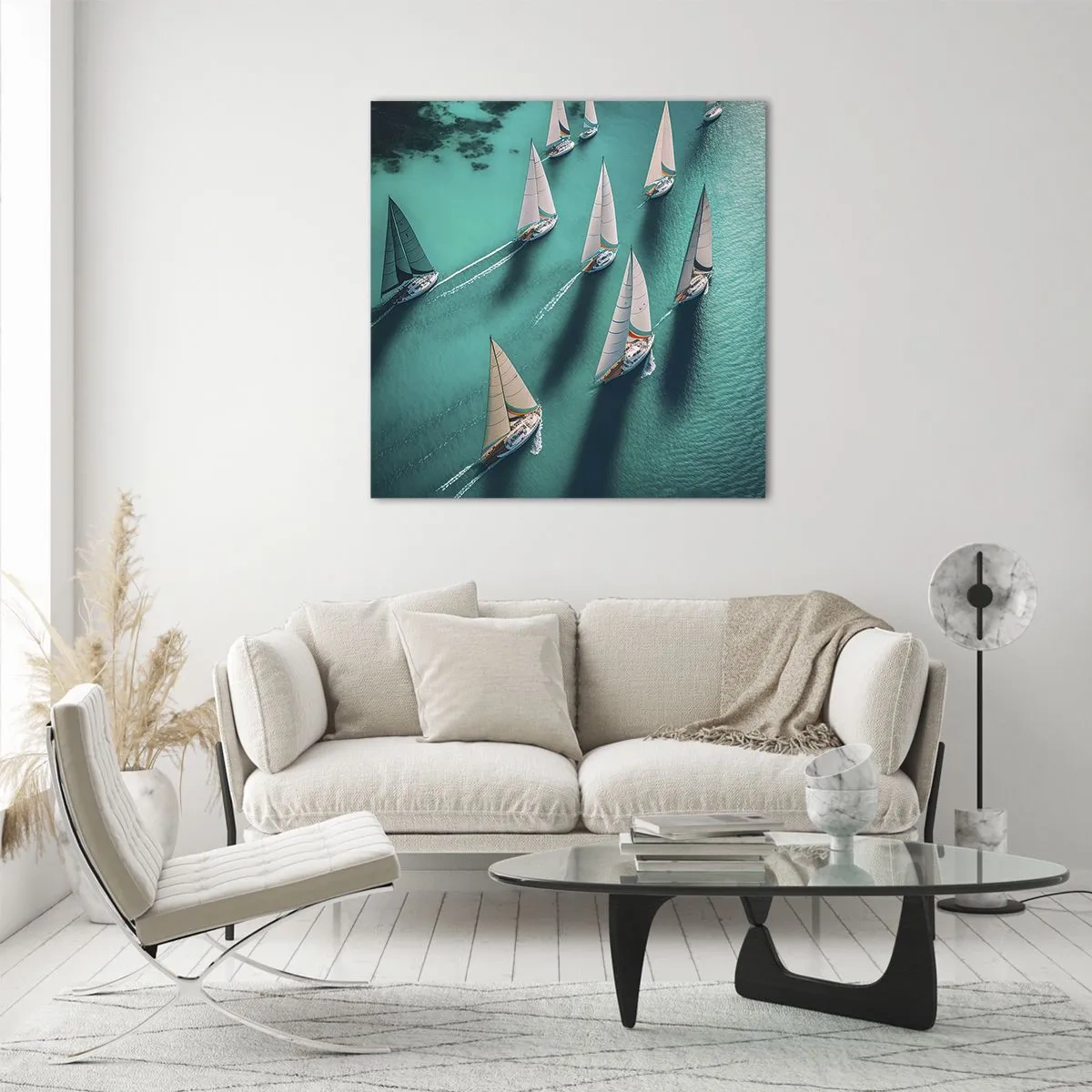 Impression sur verre - Image sur verre - Dans une compétition avec le vent - 50x50 cm