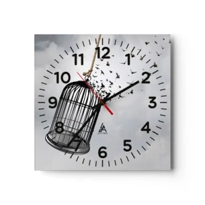 Horloge murale - Pendule murale - Foie...Espoir...Liberté! - 30x30 cm