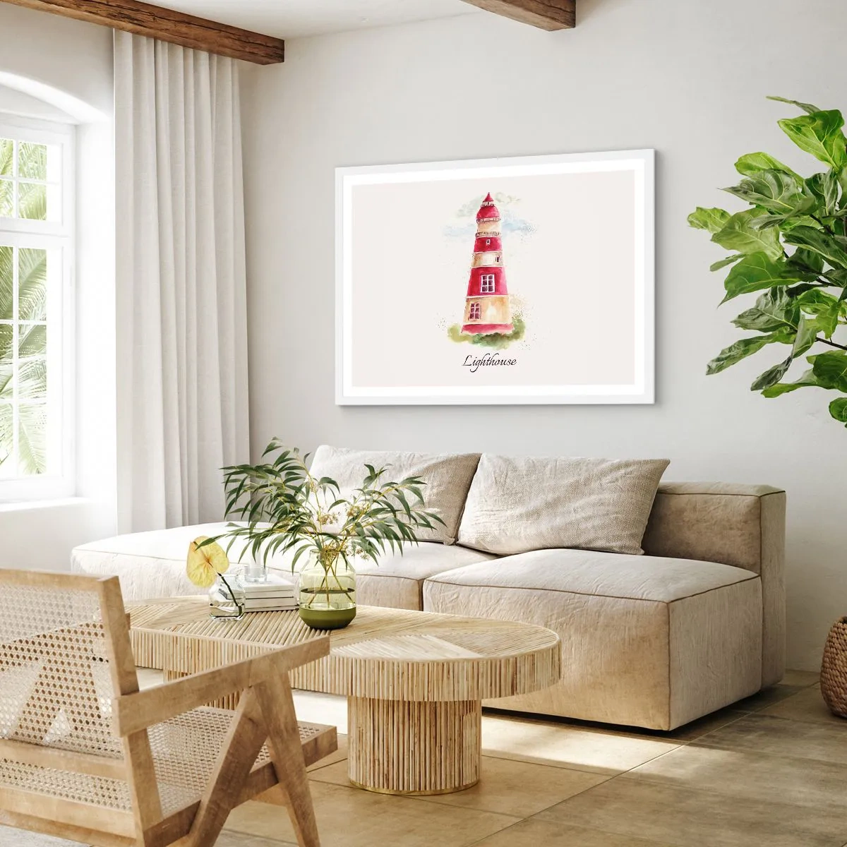 Affiche dans un cadre blanc - Poster - Il y a toujours beau temps autour - 100x70 cm