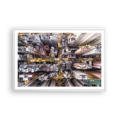Affiche dans un cadre blanc - Poster - Salutations de Hong-Kong - 91x61 cm
