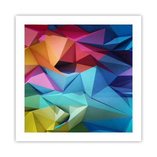 Affiche - Poster - Origami arc-en-ciel - 50x50 cm