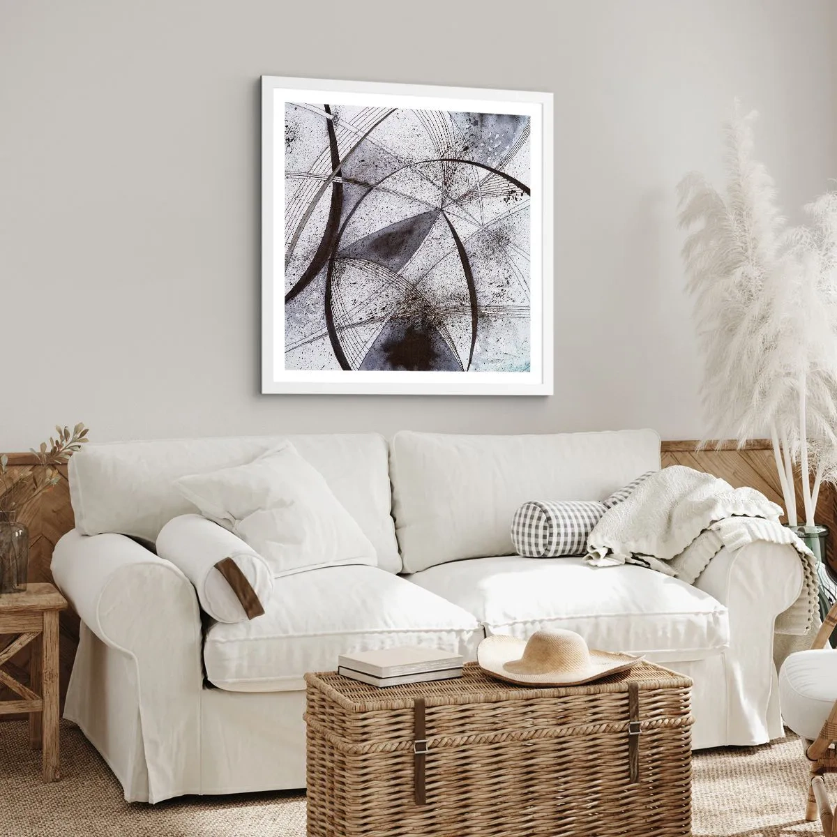 Affiche dans un cadre blanc - Poster - Fantaisie futuriste - 60x60 cm