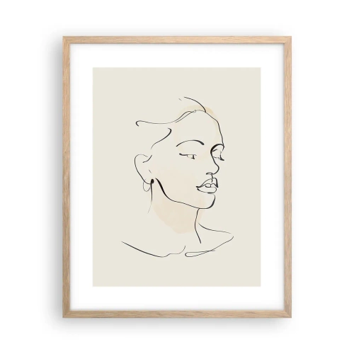 Affiche dans un chêne clair - Poster - Une ligne certaine - 40x50 cm