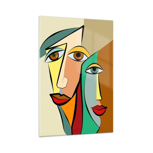 Impression sur verre - Image sur verre - Couple cubiste - 70x100 cm