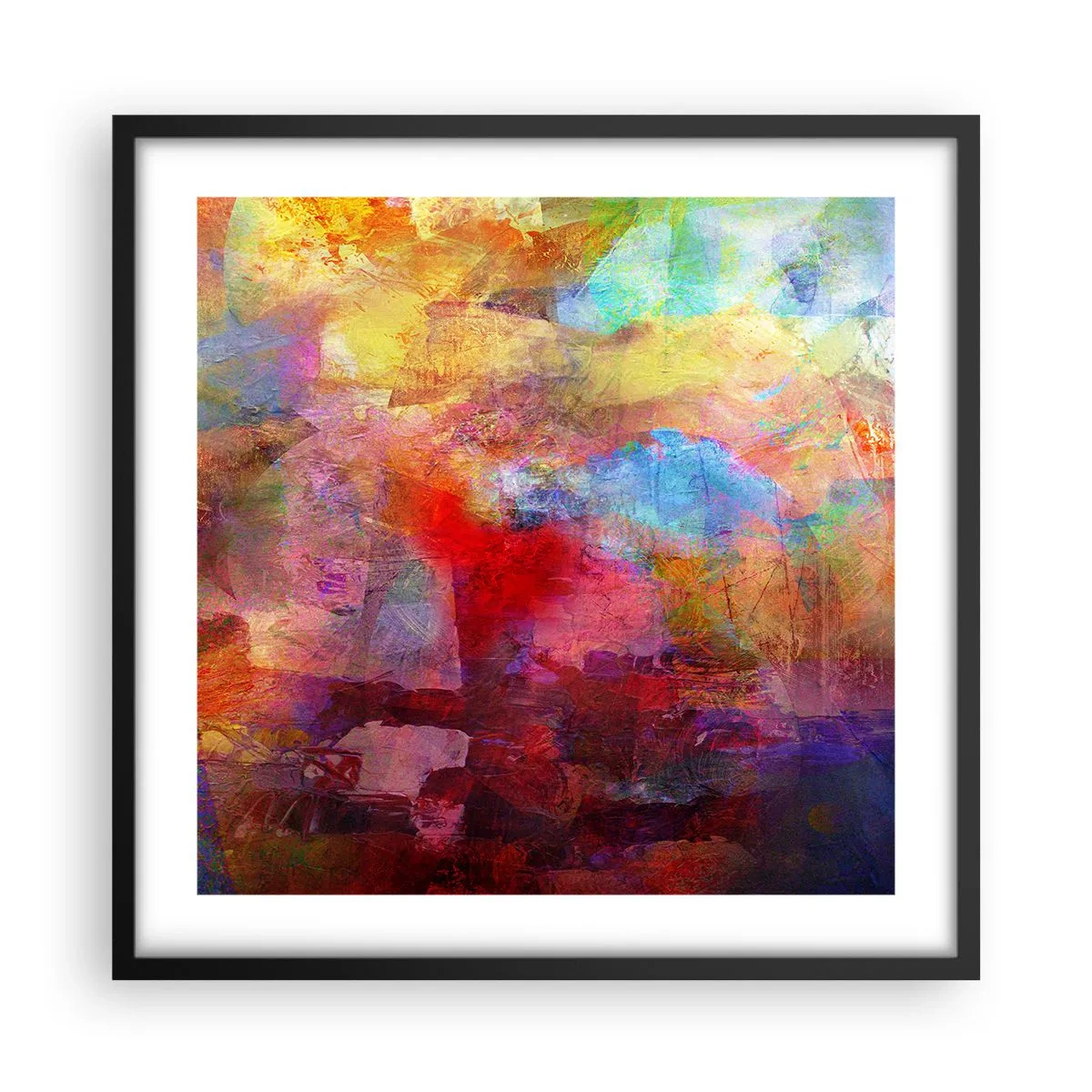 Affiche dans un cadre noir - Poster - Regardez à l'intérieur de l'arc-en-ciel - 50x50 cm