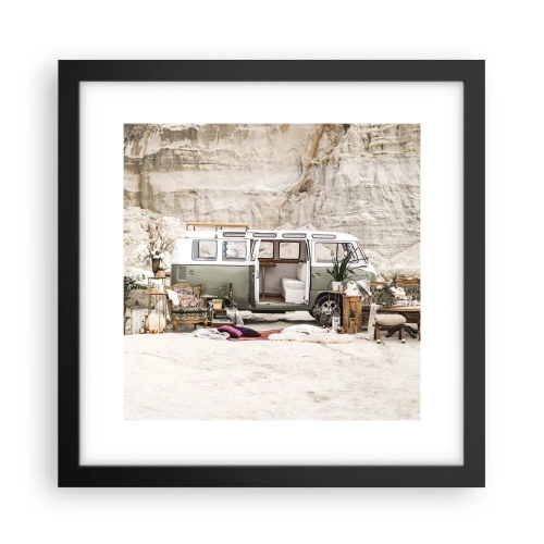 Affiche dans un cadre noir - Poster - Il est temps de commencer le voyage - 30x30 cm