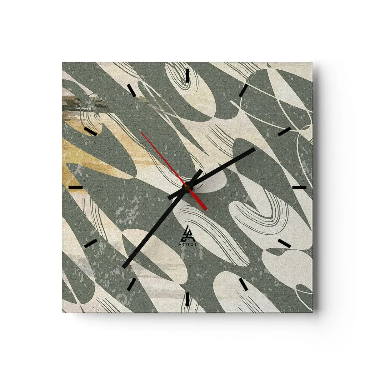 Horloge murale - Pendule murale - Abstraction rythmique - 40x40 cm