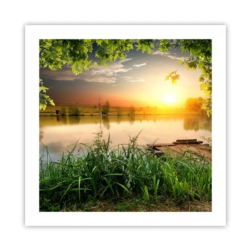 Affiche - Poster - Paysage dans un cadre verdoyant - 50x50 cm