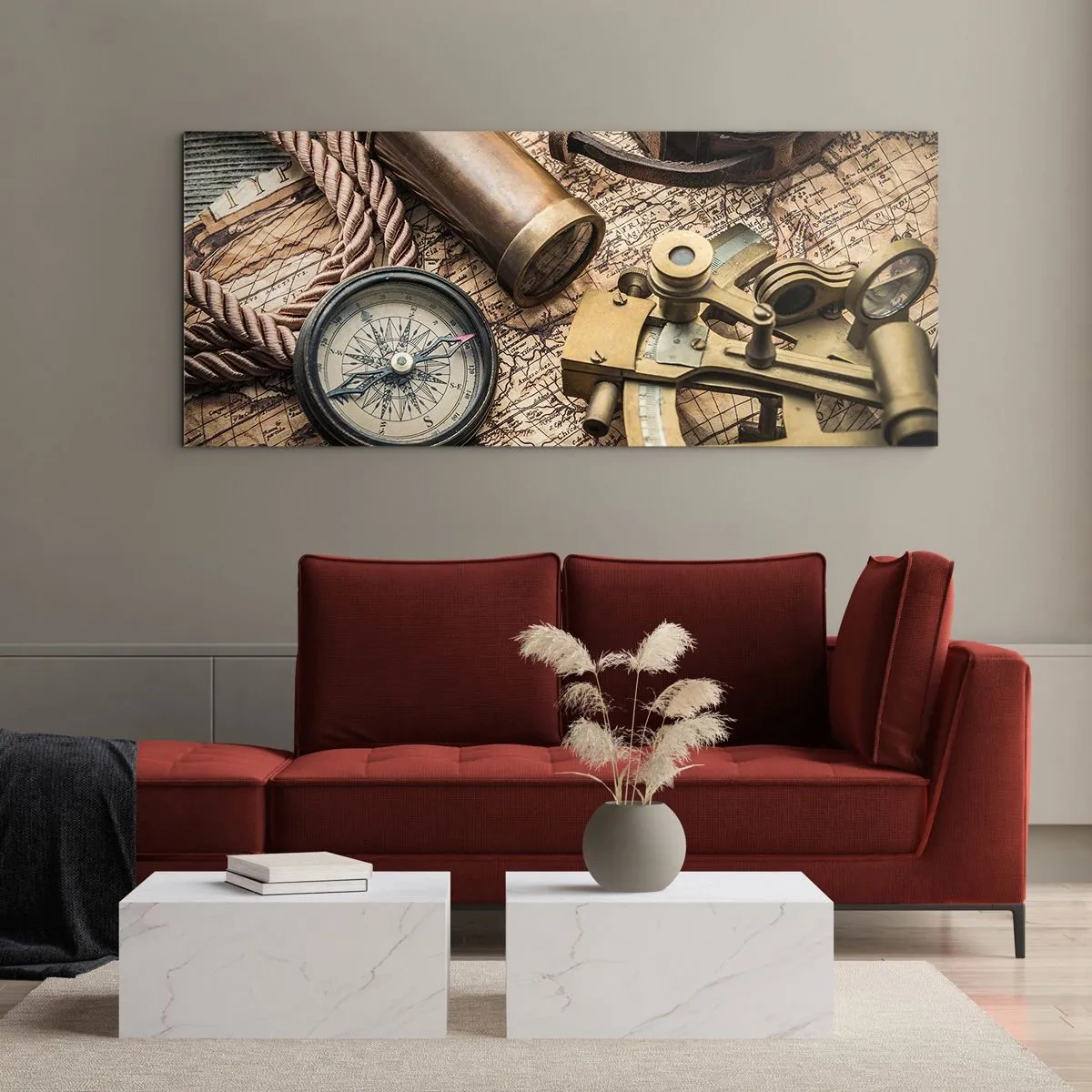 Impression sur verre - Image sur verre - Fixer un cap - 90x30 cm