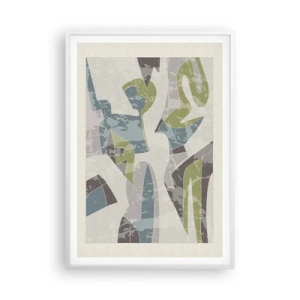Affiche dans un cadre blanc - Poster - Composition derrière la vitre - 70x100 cm