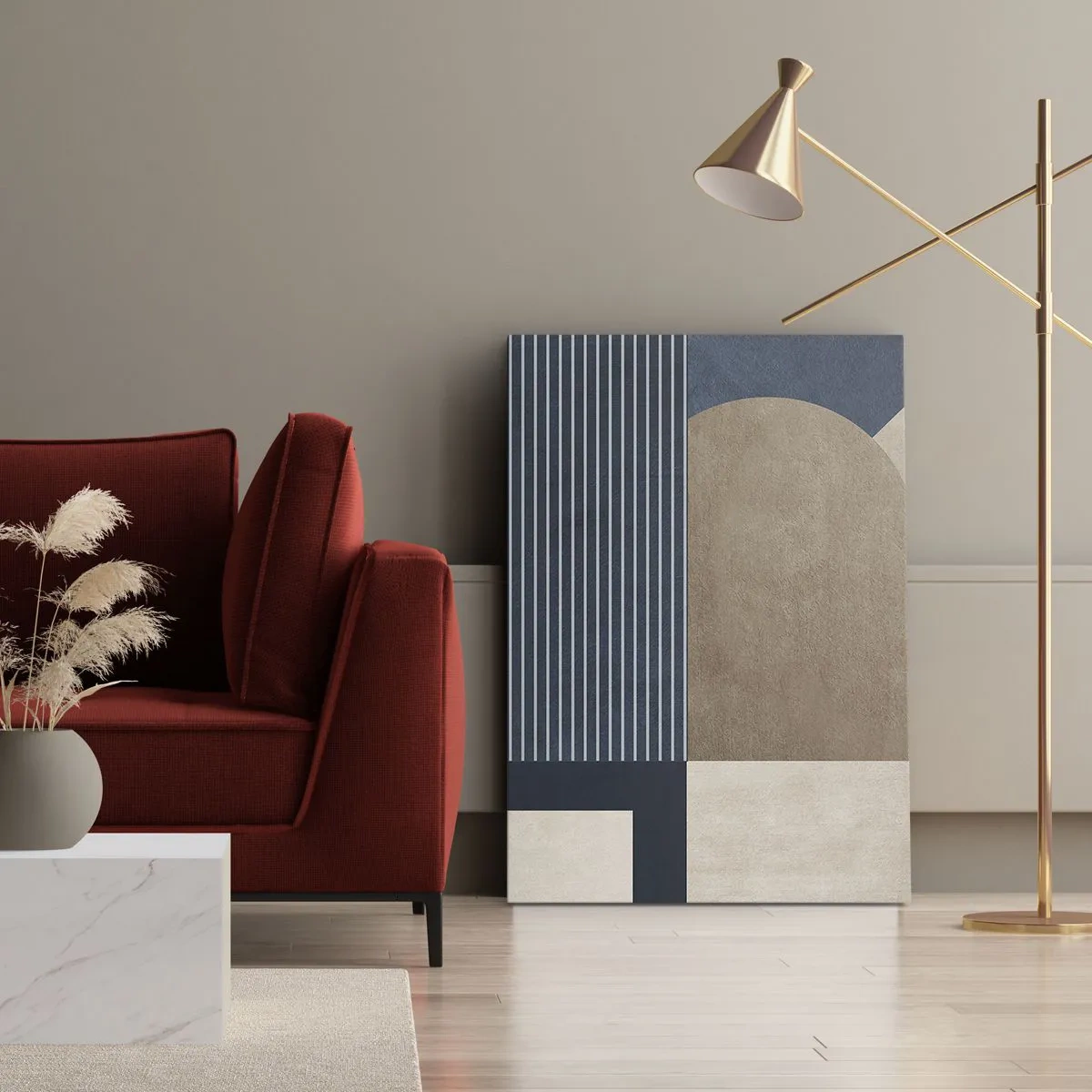 Impression sur toile - Image sur toile - Composition simple et en rondeur - 55x100 cm