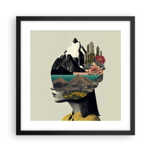 Affiche dans un cadre noir - Poster - La femme – toujours un mystère - 40x40 cm