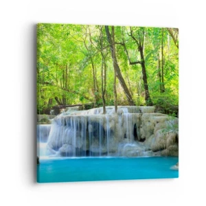 Impression sur toile - Image sur toile - Se noyer dans le turquoise et le vert - 40x40 cm