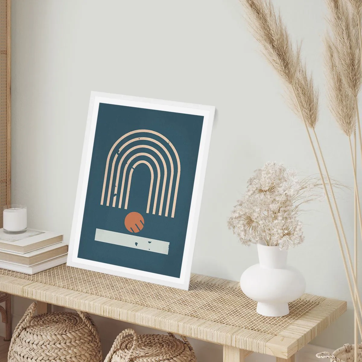 Affiche dans un cadre blanc - Poster - Géométrie sur la grenade - 61x91 cm