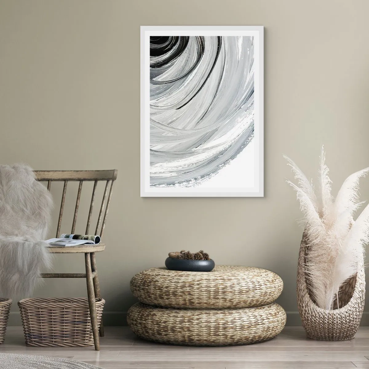 Affiche dans un cadre blanc - Poster - Composition orbitale - 70x100 cm