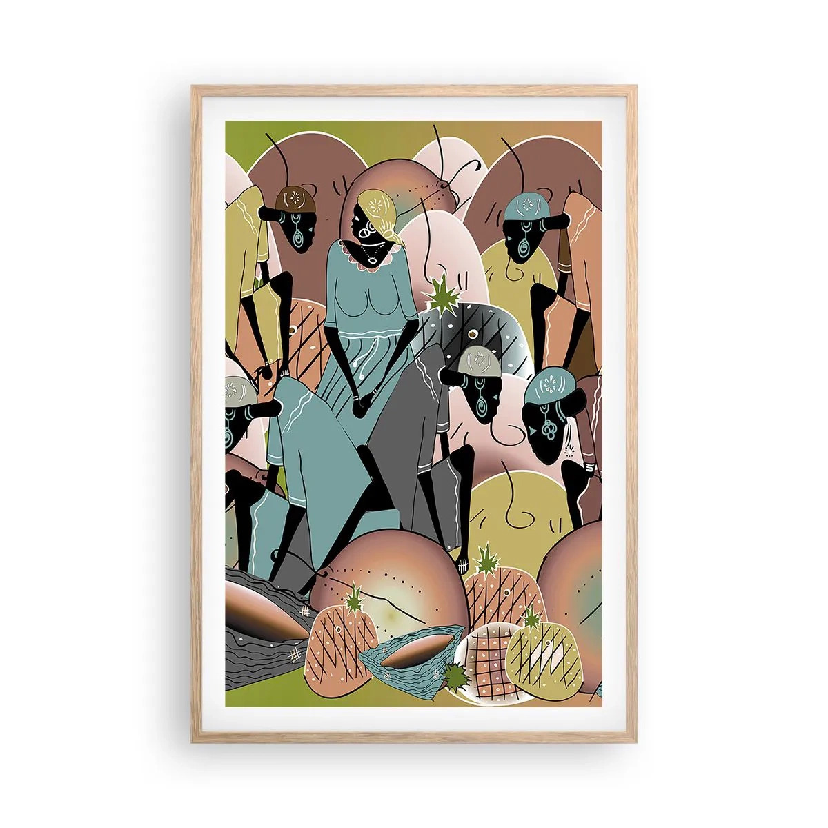 Affiche dans un chêne clair - Poster - De grandes fêtes arrivent - 61x91 cm