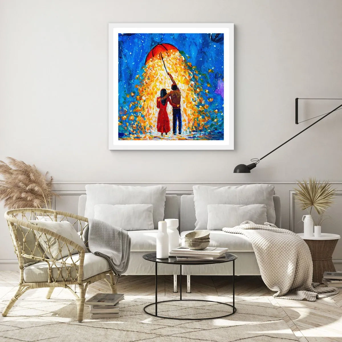 Affiche dans un cadre blanc - Poster - La magie d'une soirée pluvieuse ? - 40x40 cm