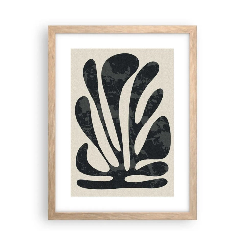 Affiche dans un chêne clair - Poster - Abstraction à plusieurs doigts - 30x40 cm