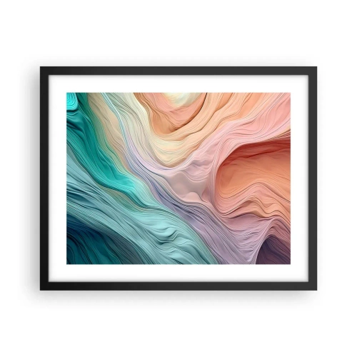 Affiche dans un cadre noir - Poster - Vague arc-en-ciel - 50x40 cm