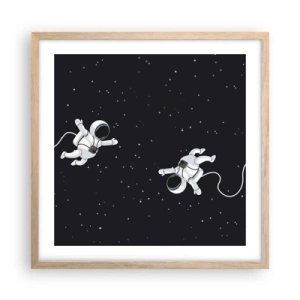 Affiche dans un chêne clair - Poster - Sortie cosmique - 50x50 cm