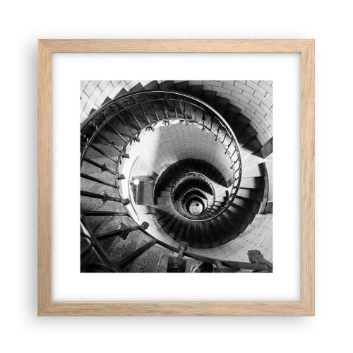 Affiche dans un chêne clair - Poster - De plus en plus haut - 30x30 cm