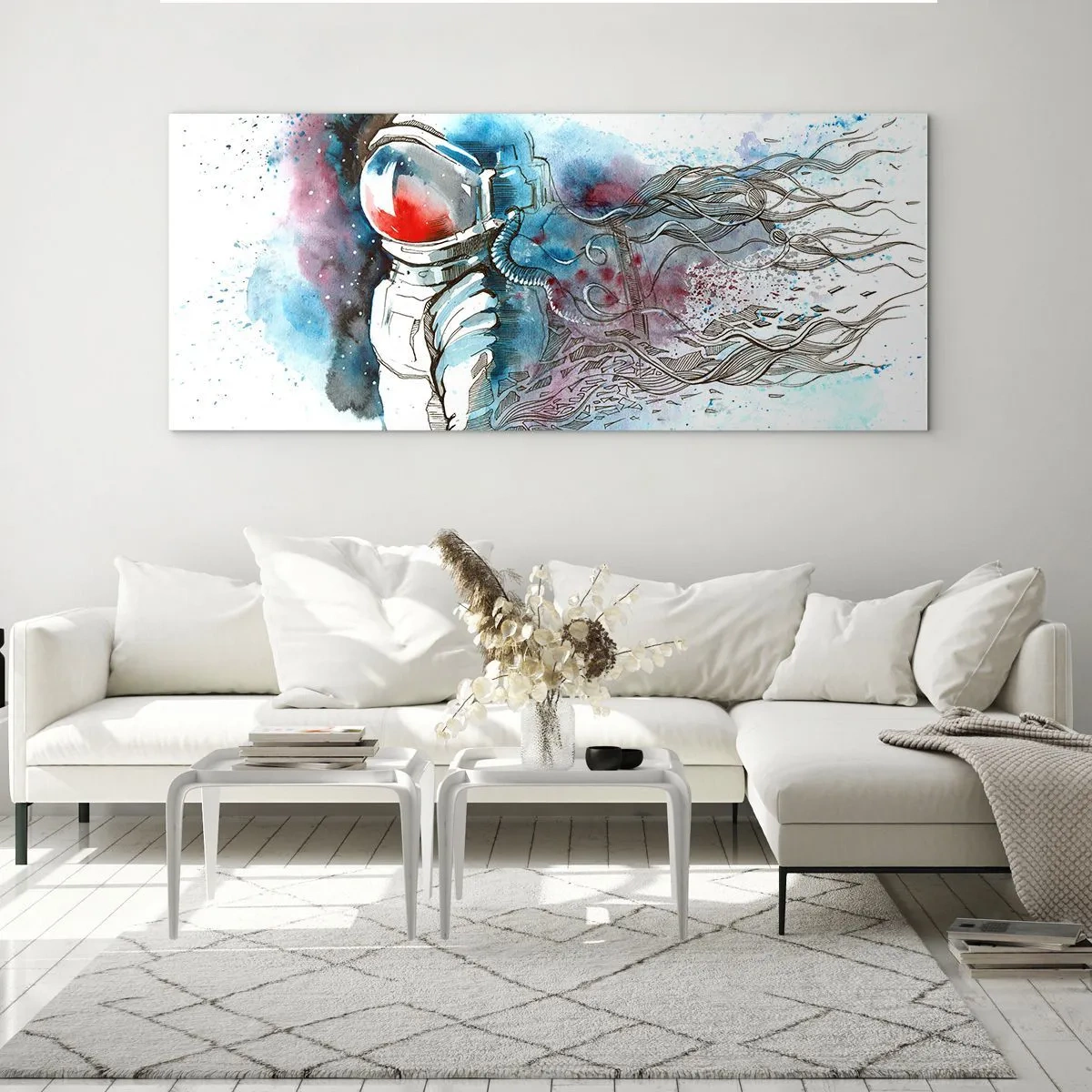 Impression sur verre - Image sur verre - Seul avec l'espace - 100x40 cm
