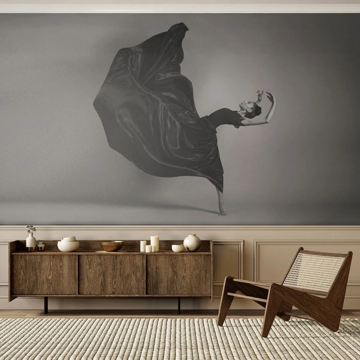 Papier Peint Photo Premium Sand - Musique ailées - Danse, Femme, Danseur - 350x256 cm