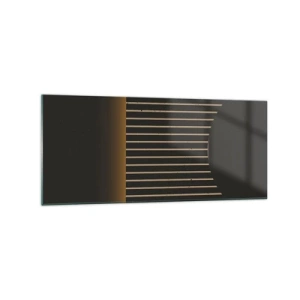 Impression sur verre - Image sur verre - Motif géométrique à rayures sur fond sombre - 120x50cm - Explorez les ténèbres - Décoration murale moderne pour le salon et la chambre ARTTOR